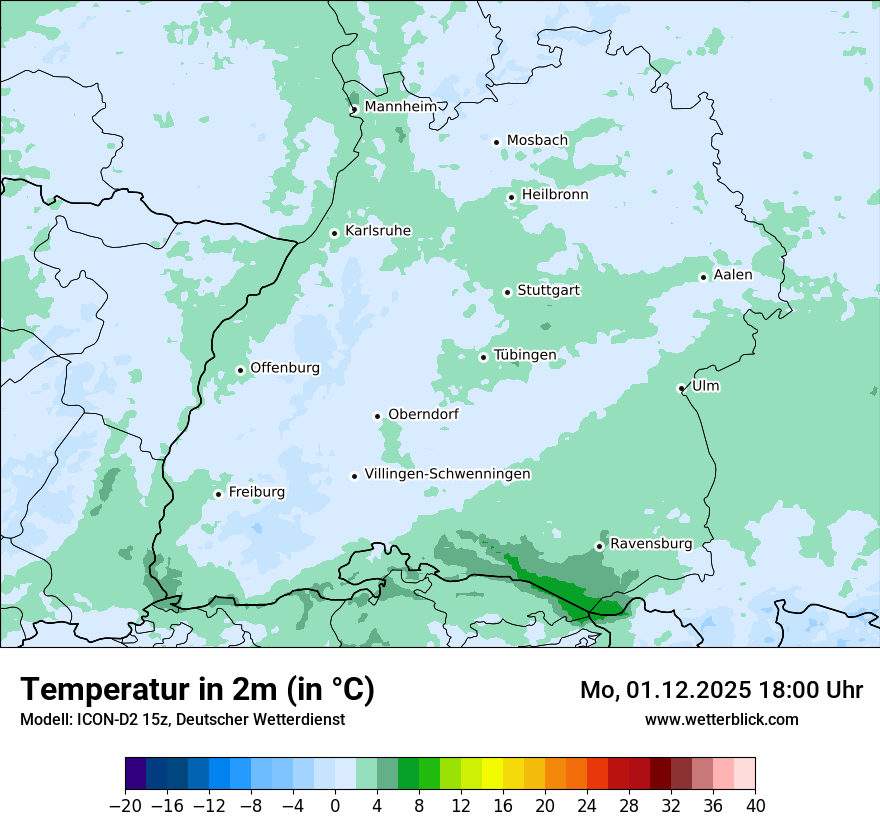 Modellkarten Temperatur