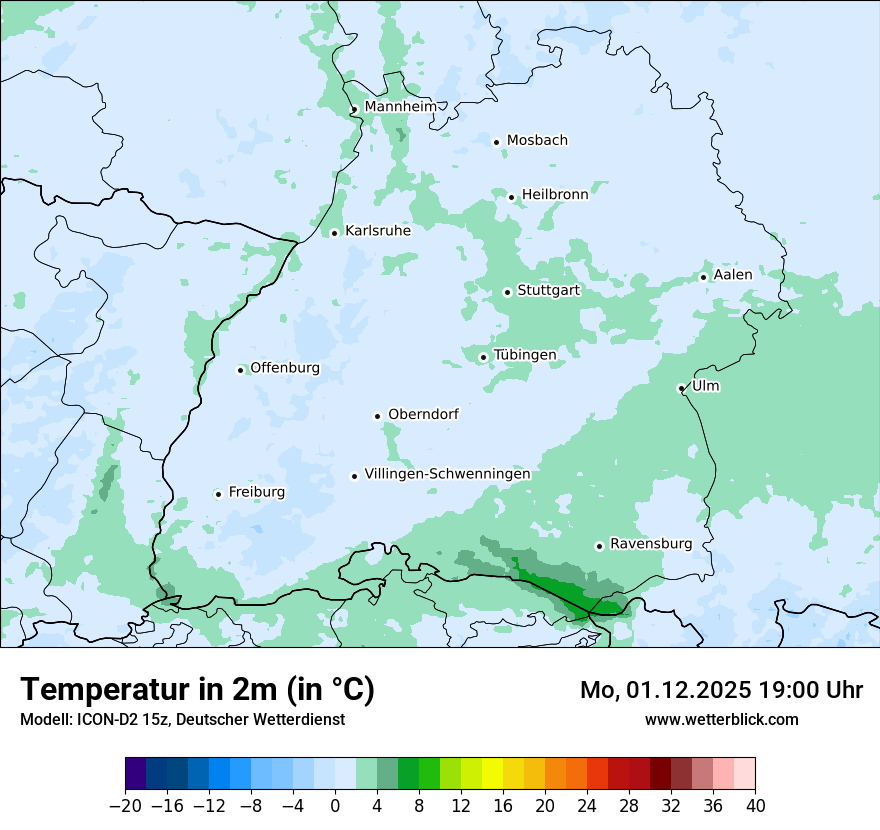 Modellkarten Temperatur