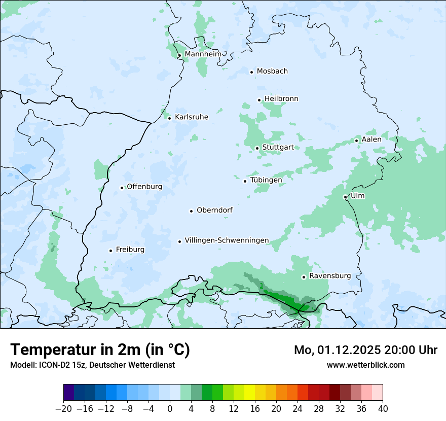 Modellkarten Temperatur