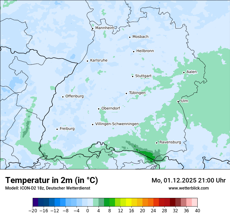 Modellkarten Temperatur