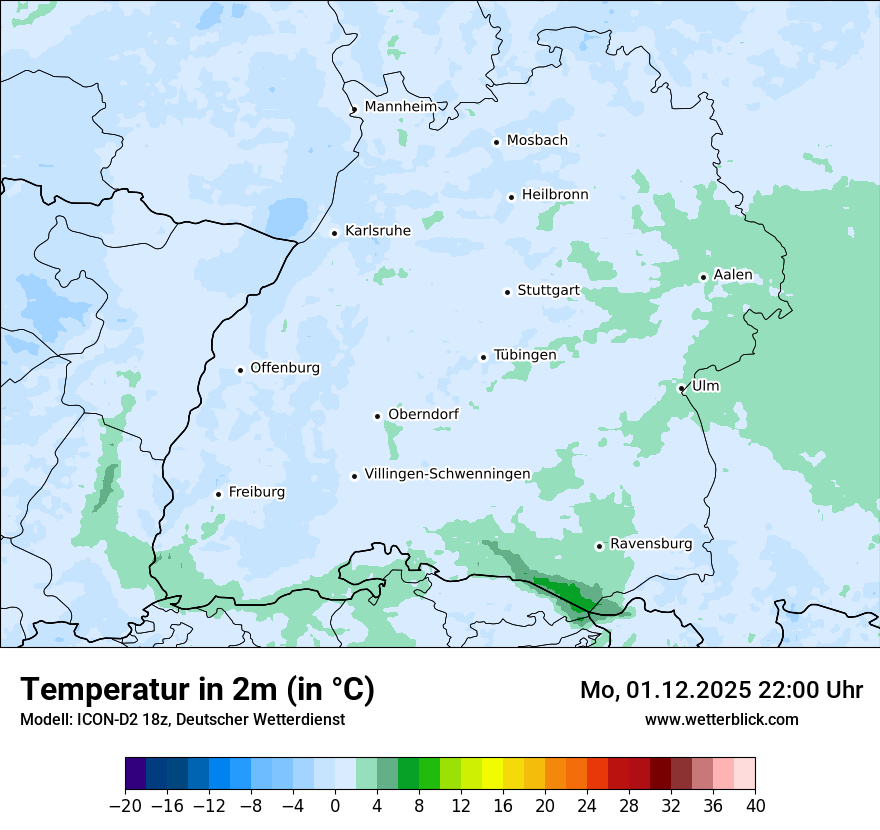 Modellkarten Temperatur