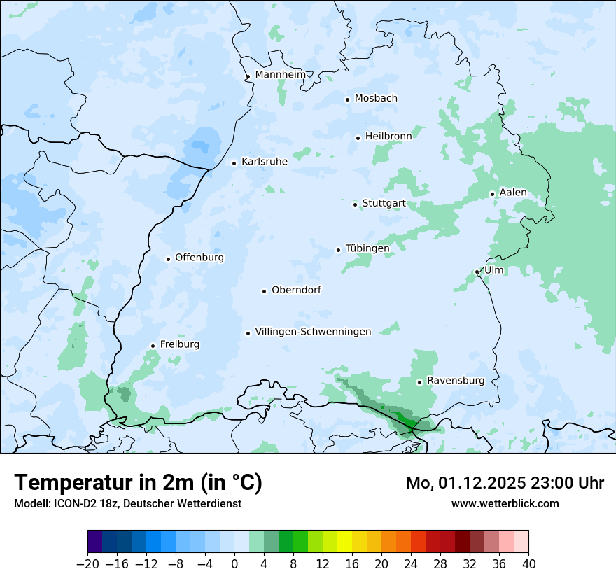 Modellkarten Temperatur