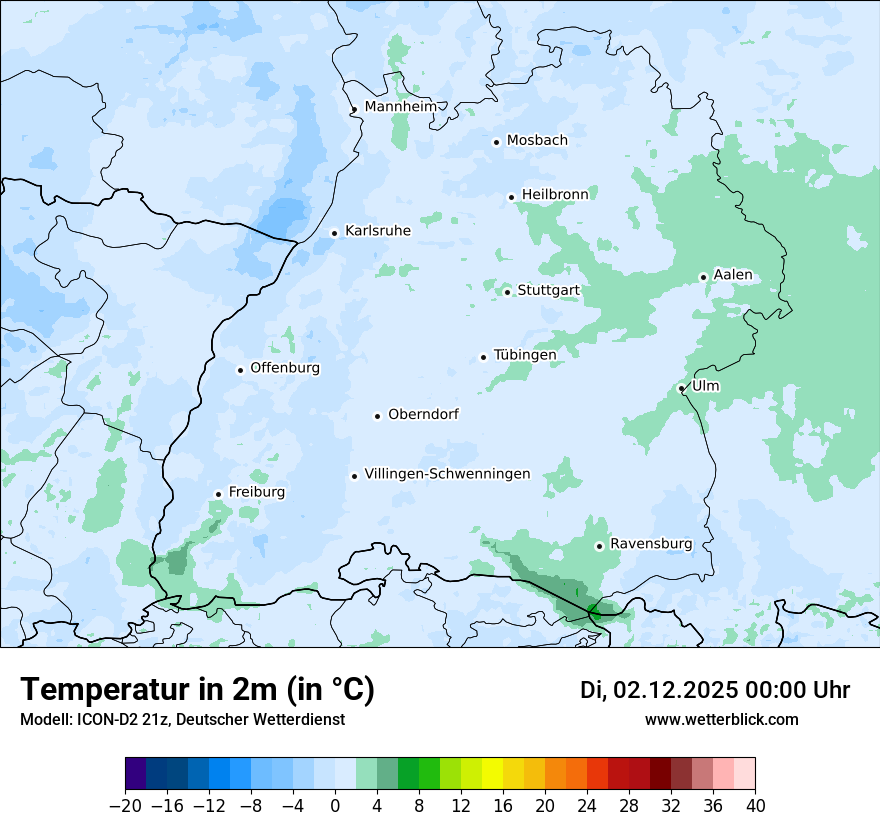 Modellkarten Temperatur