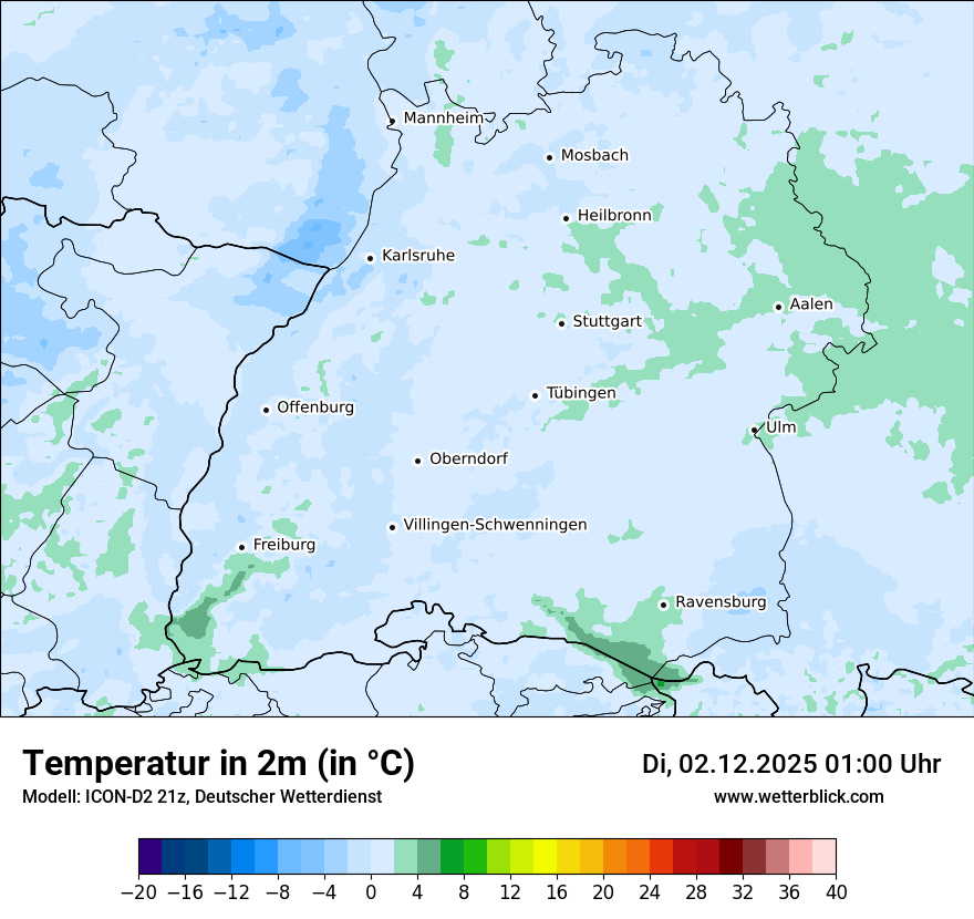 Modellkarten Temperatur