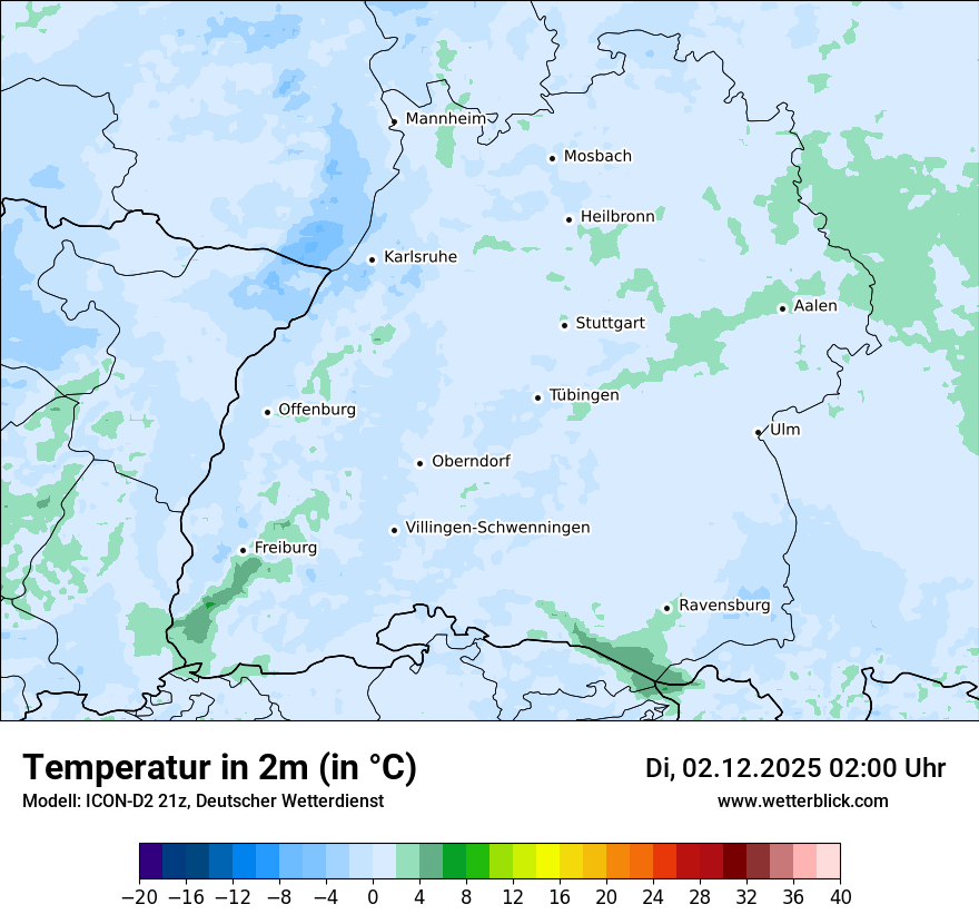 Modellkarten Temperatur