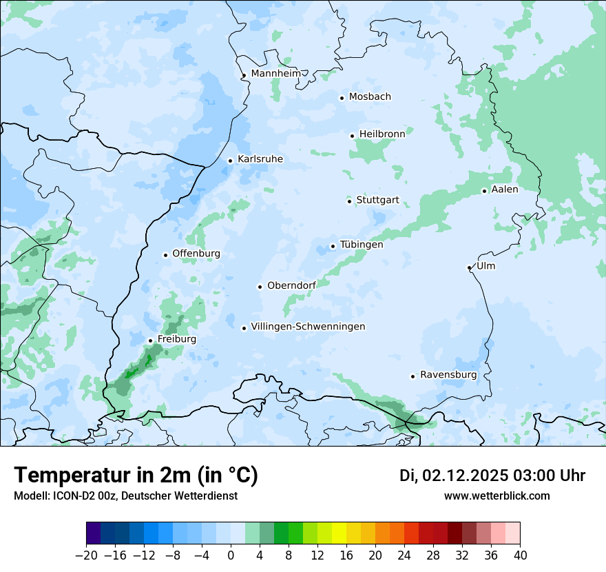 Modellkarten Temperatur