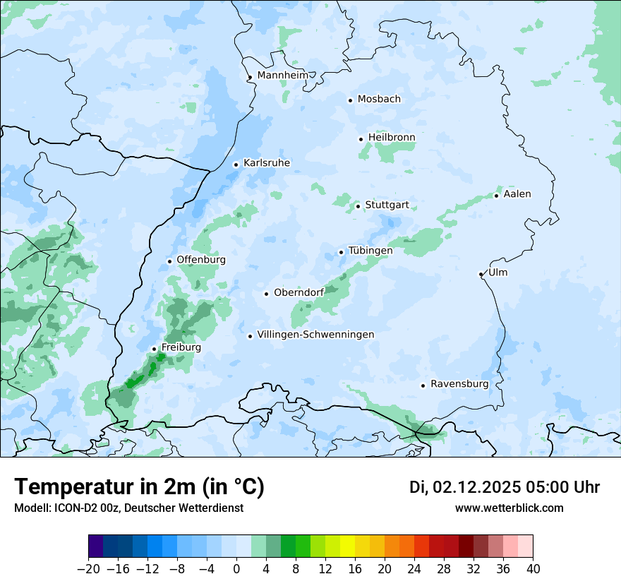 Modellkarten Temperatur