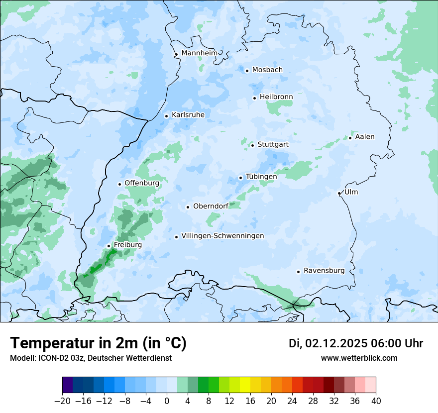 Modellkarten Temperatur