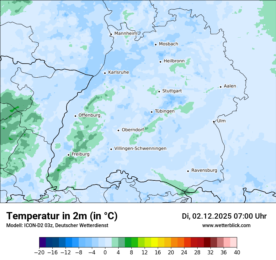 Modellkarten Temperatur