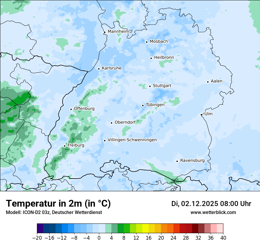 Modellkarten Temperatur