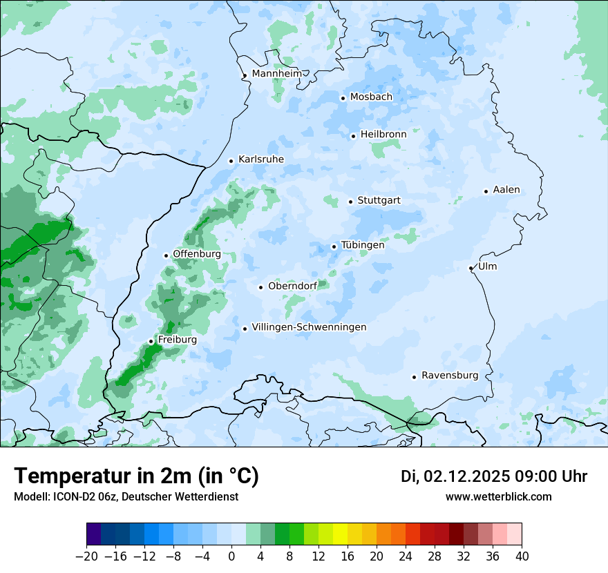 Modellkarten Temperatur
