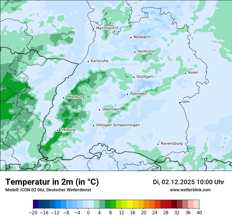 Modellkarten Temperatur