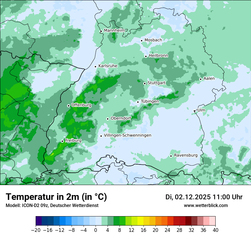 Modellkarten Temperatur
