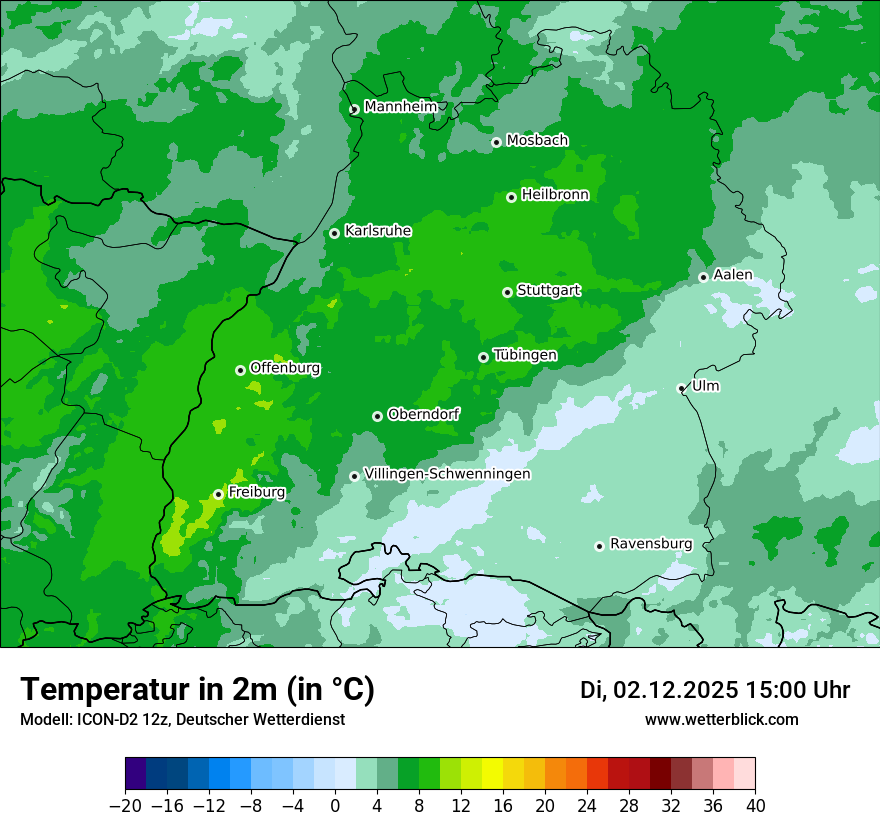 Modellkarten Temperatur