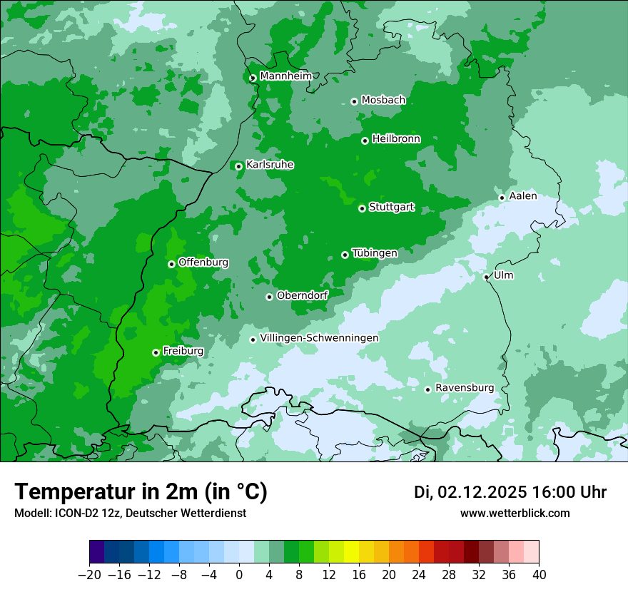 Modellkarten Temperatur