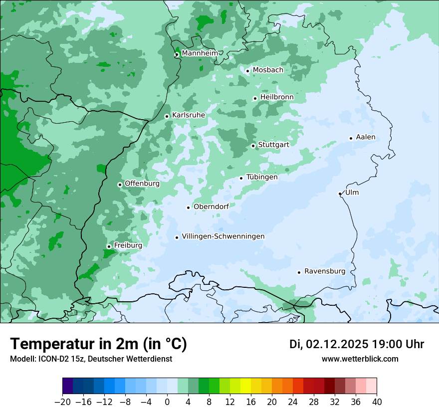 Modellkarten Temperatur