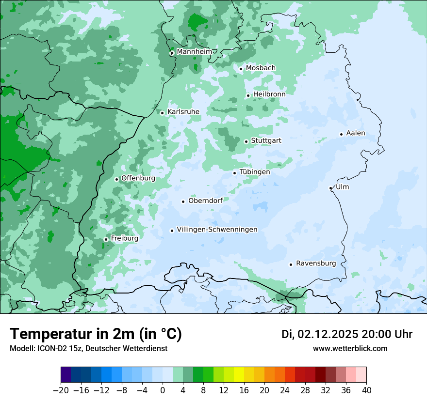 Modellkarten Temperatur