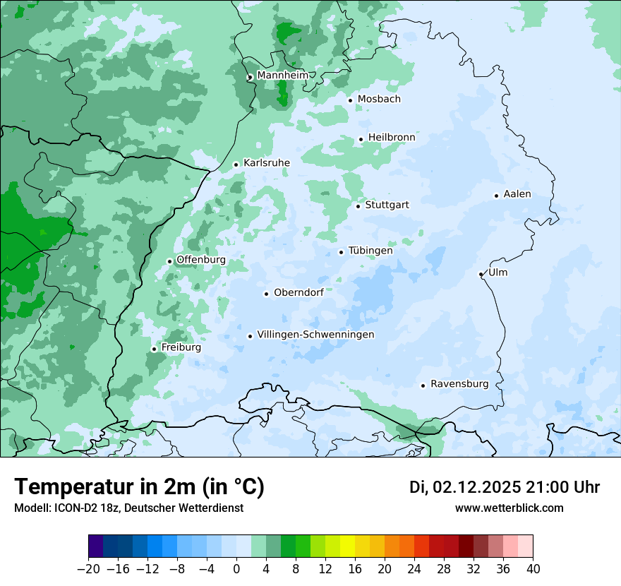 Modellkarten Temperatur