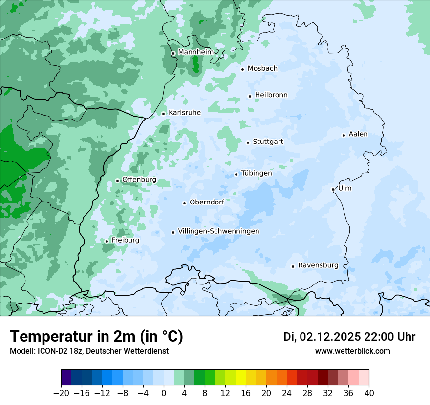 Modellkarten Temperatur