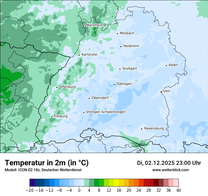 Modellkarten Temperatur
