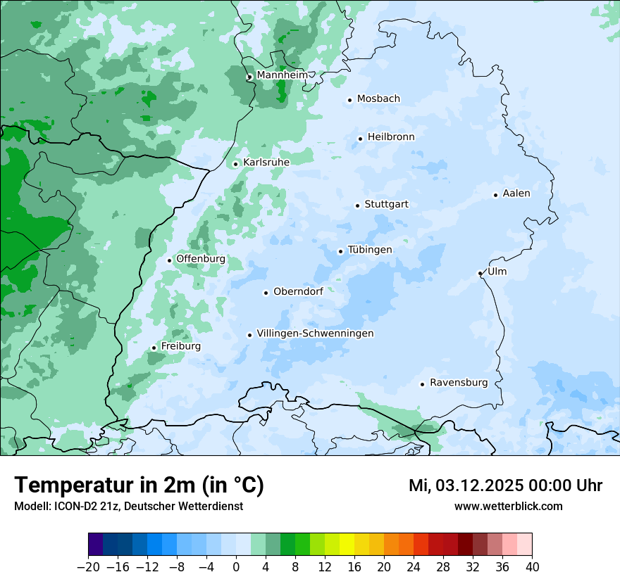 Modellkarten Temperatur