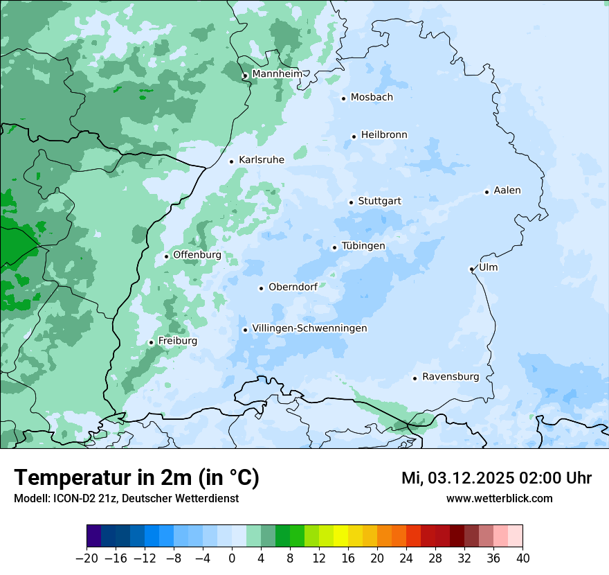 Modellkarten Temperatur