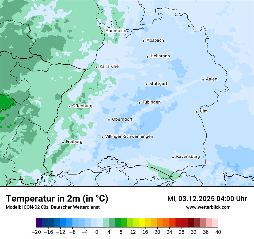 Modellkarten Temperatur