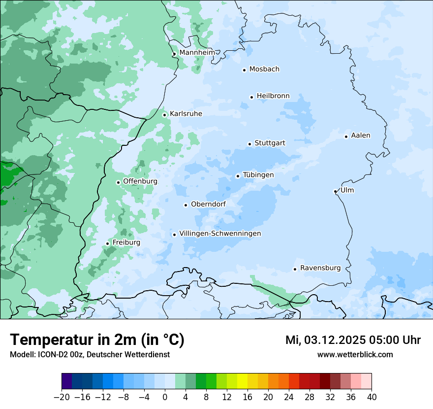Modellkarten Temperatur