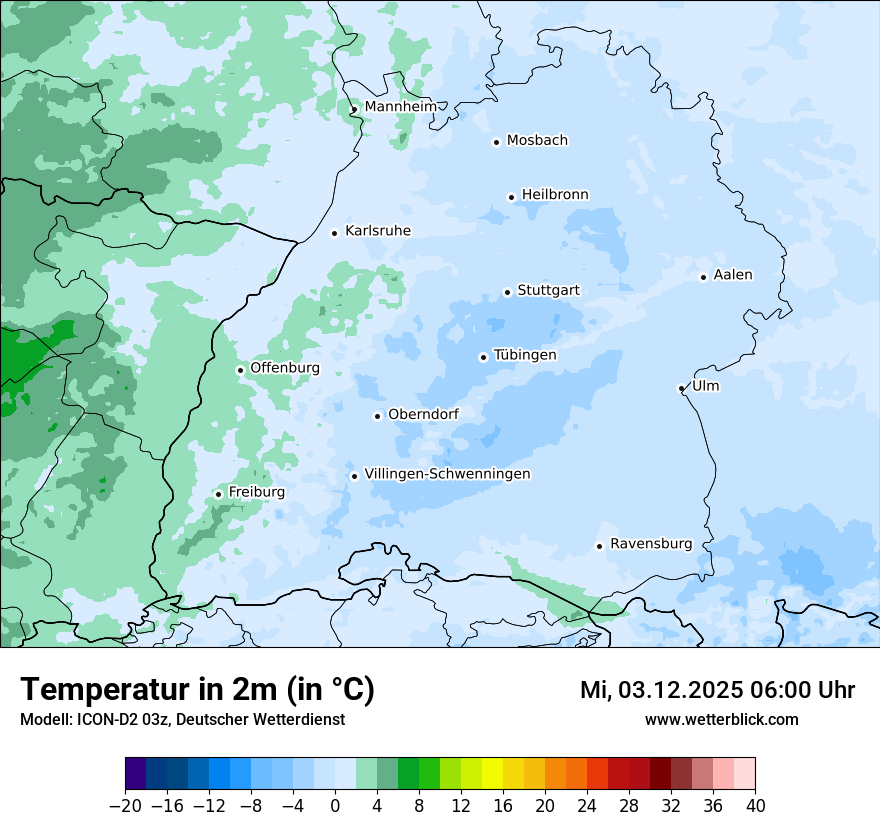 Modellkarten Temperatur