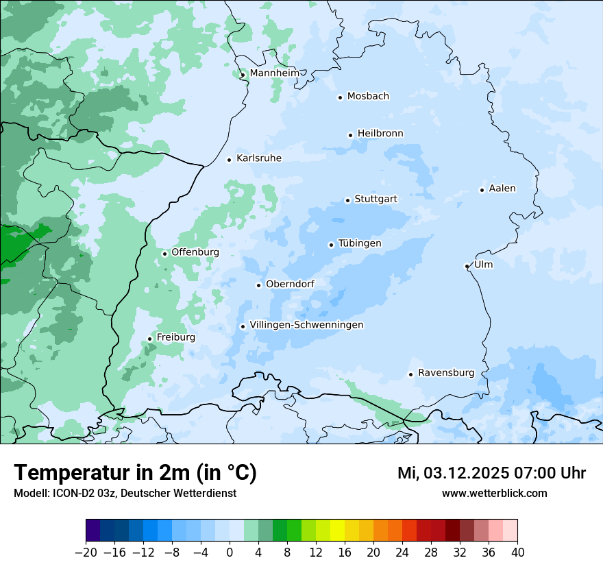 Modellkarten Temperatur