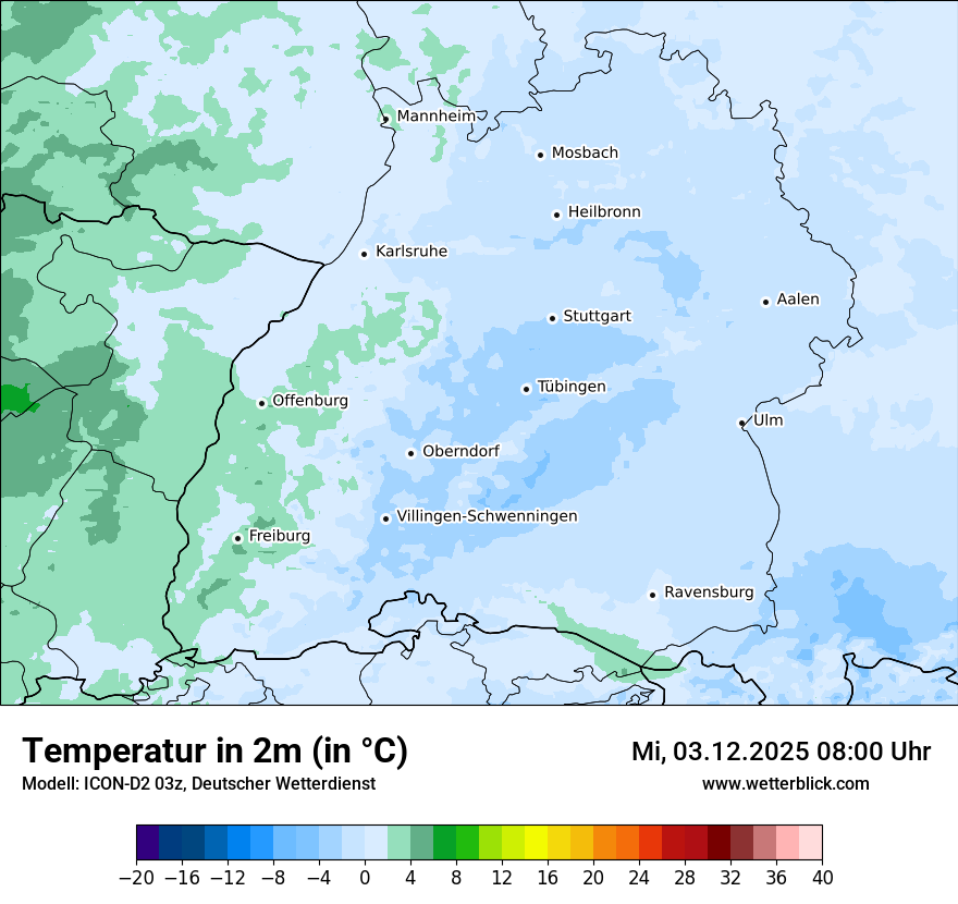 Modellkarten Temperatur