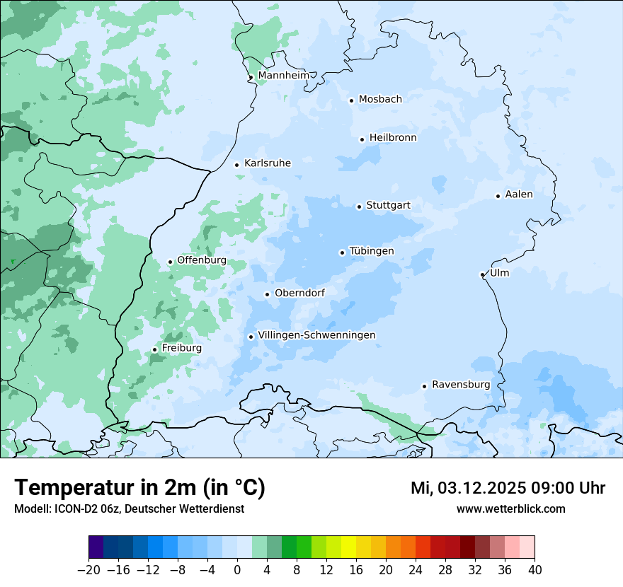 Modellkarten Temperatur