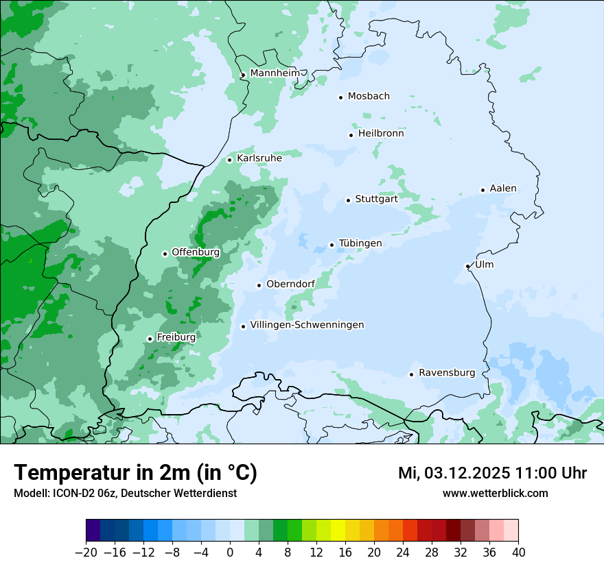 Modellkarten Temperatur