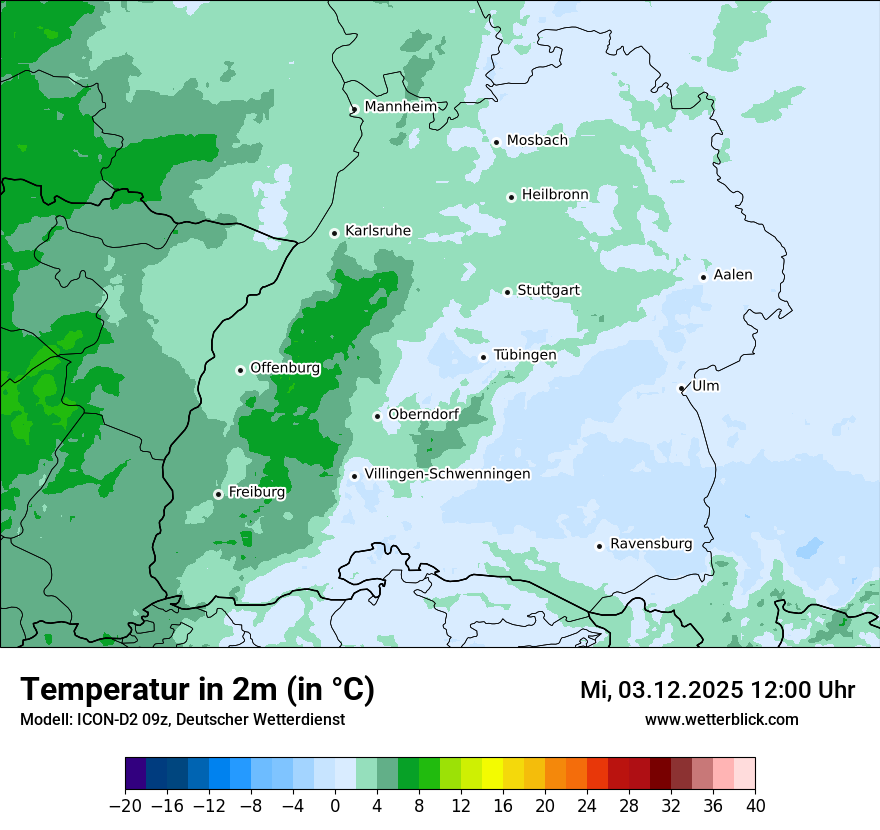 Modellkarten Temperatur