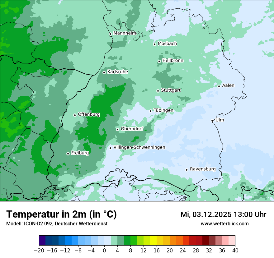 Modellkarten Temperatur