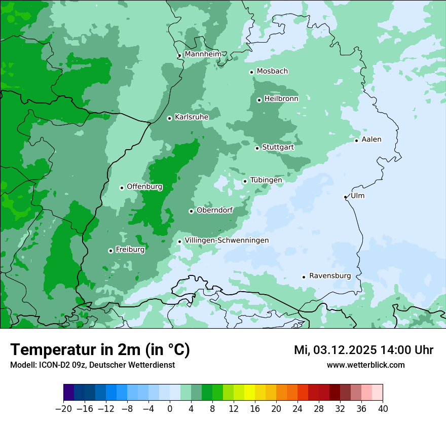 Modellkarten Temperatur