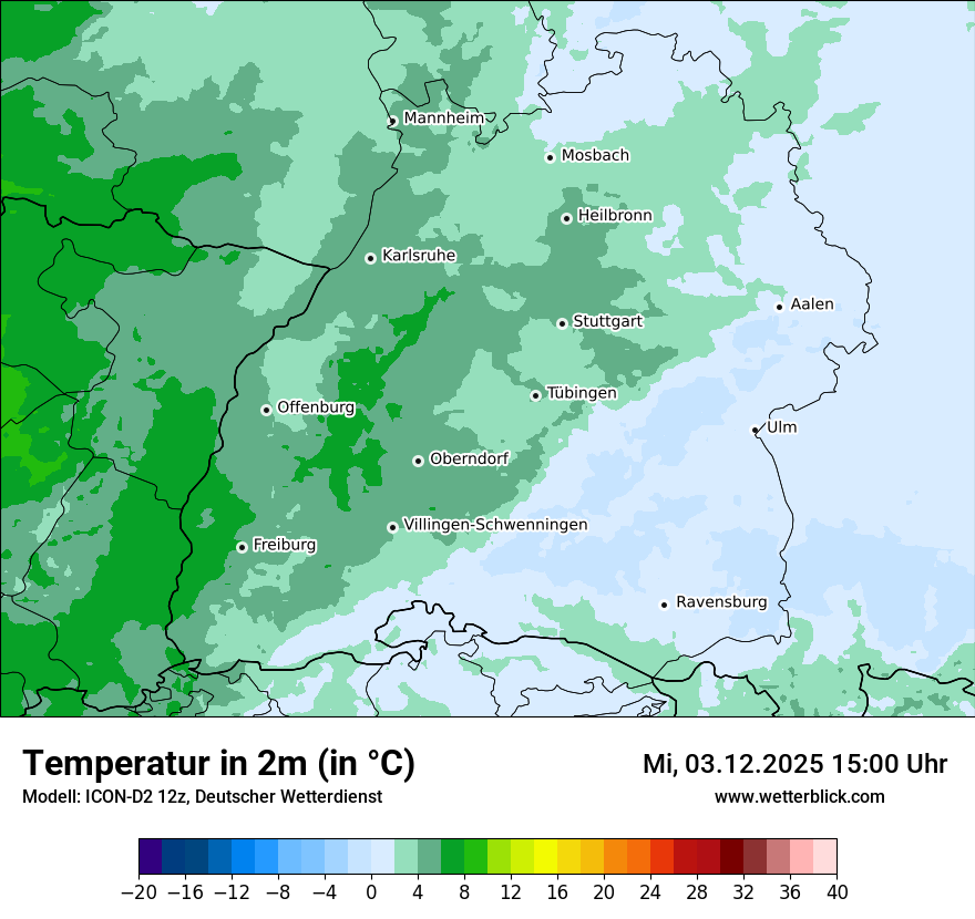 Modellkarten Temperatur