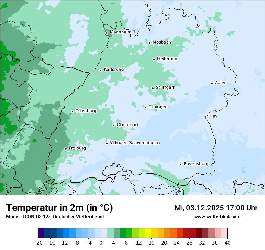 Modellkarten Temperatur