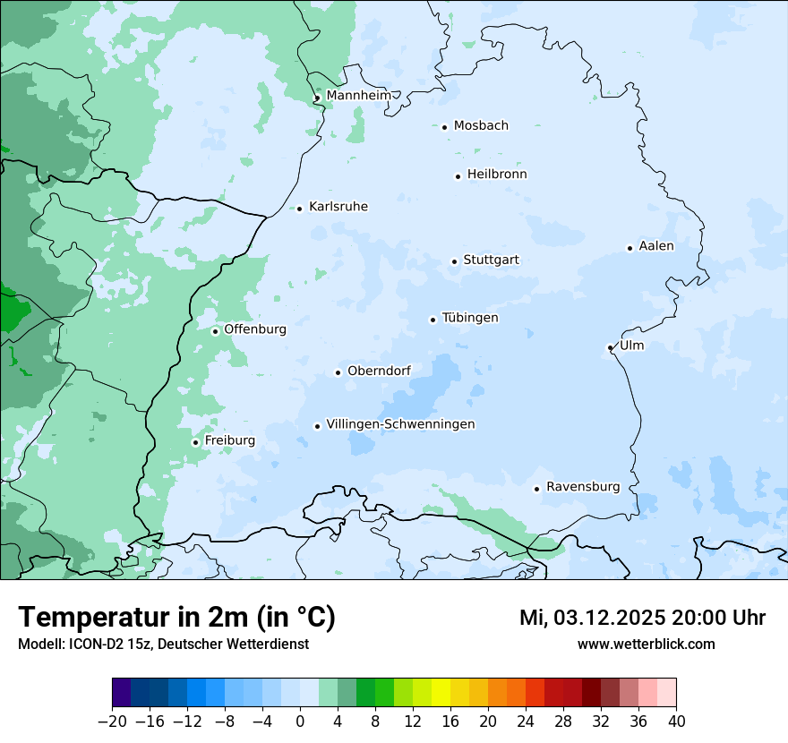 Modellkarten Temperatur