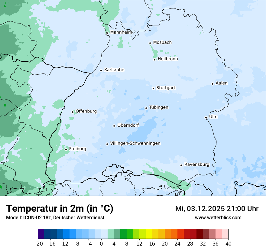 Modellkarten Temperatur