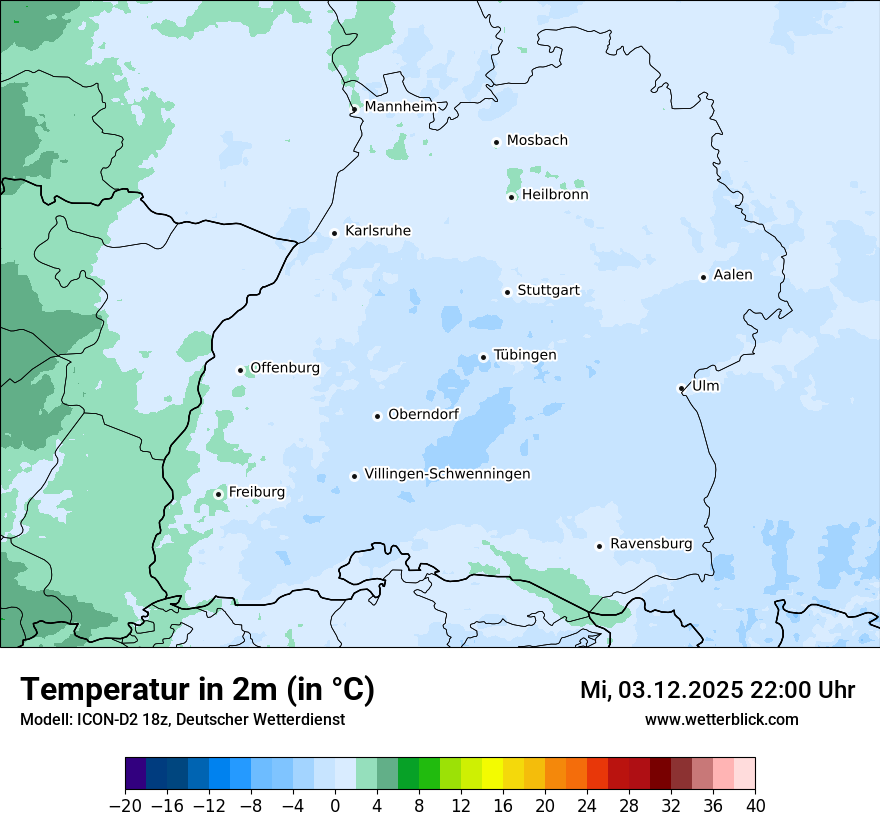 Modellkarten Temperatur