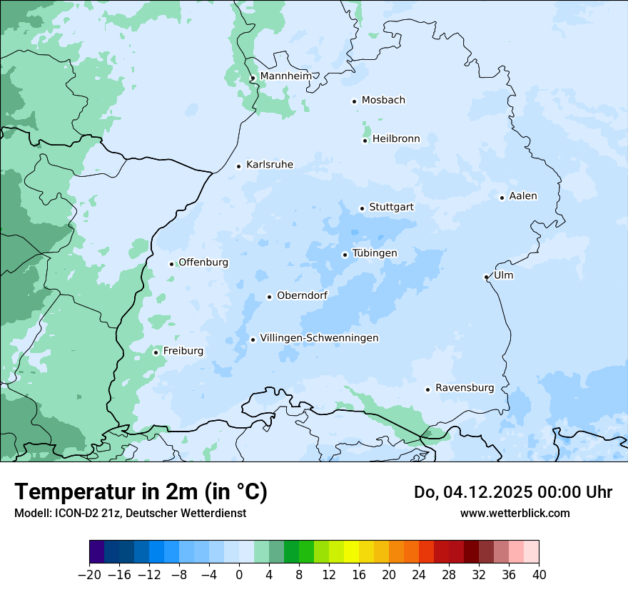 Modellkarten Temperatur