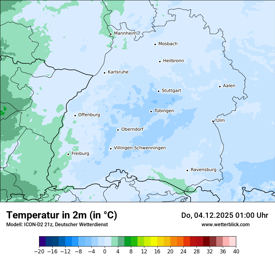 Modellkarten Temperatur