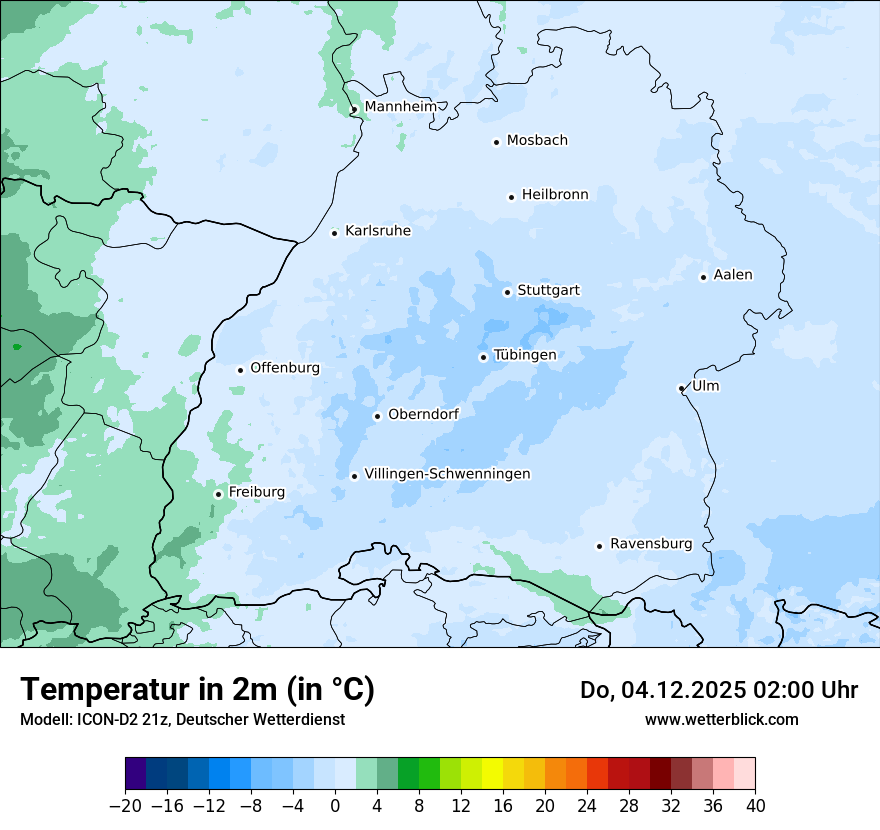 Modellkarten Temperatur