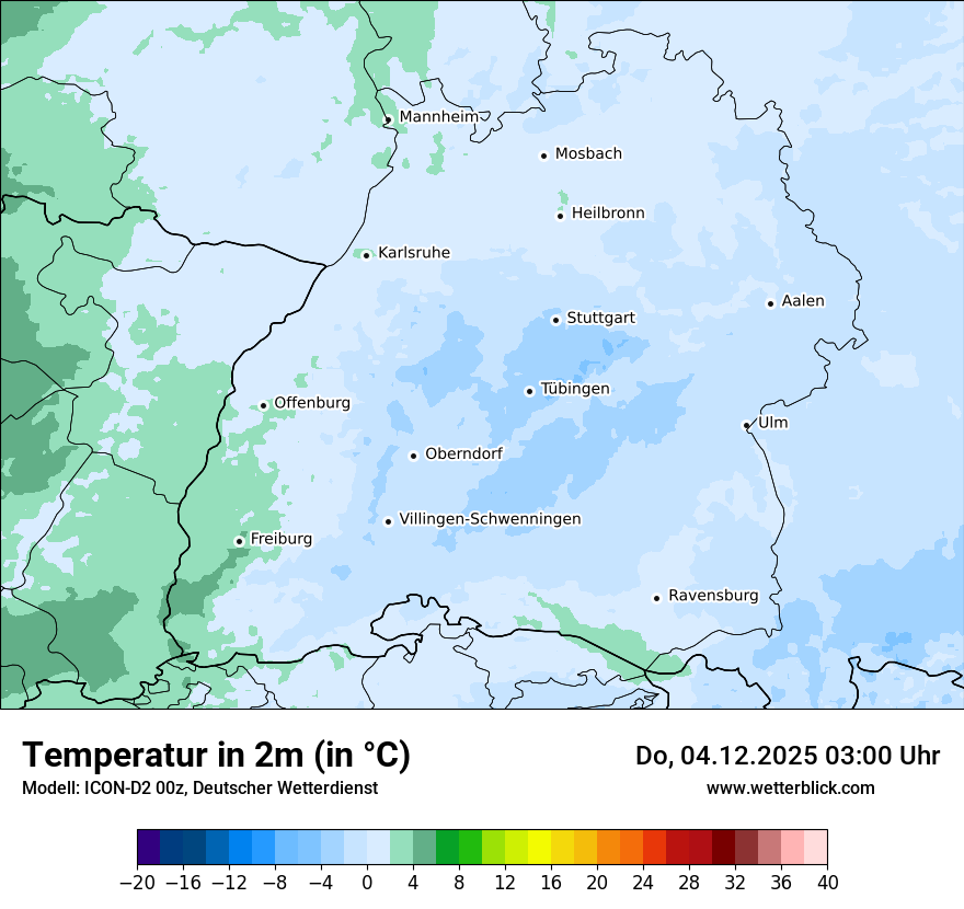 Modellkarten Temperatur