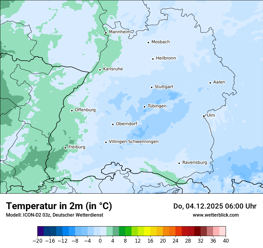 Modellkarten Temperatur