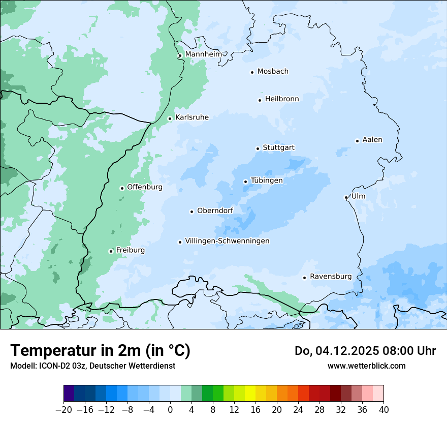Modellkarten Temperatur