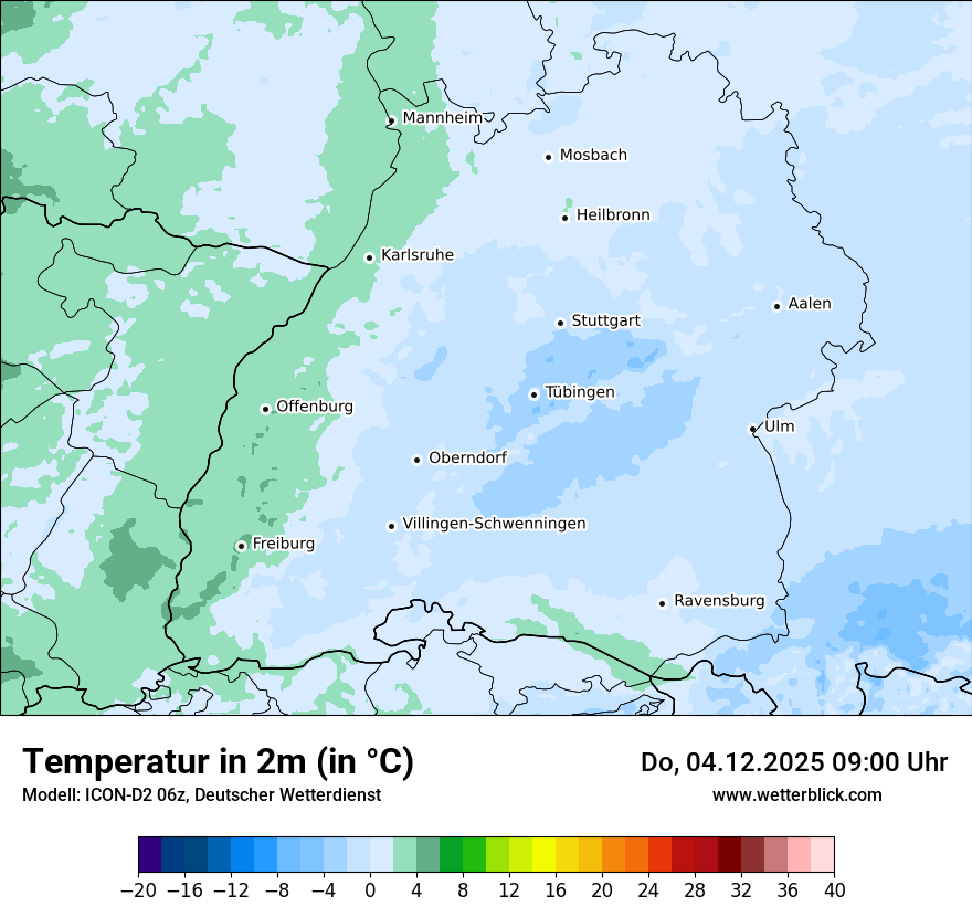 Modellkarten Temperatur