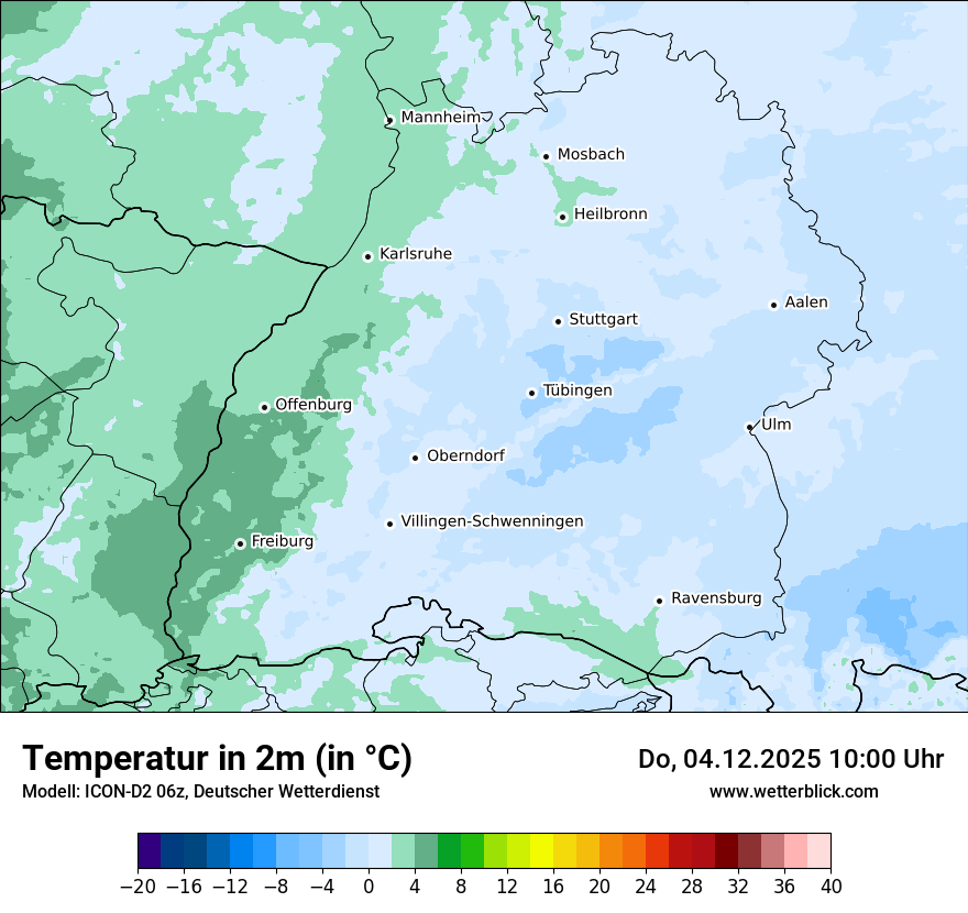 Modellkarten Temperatur