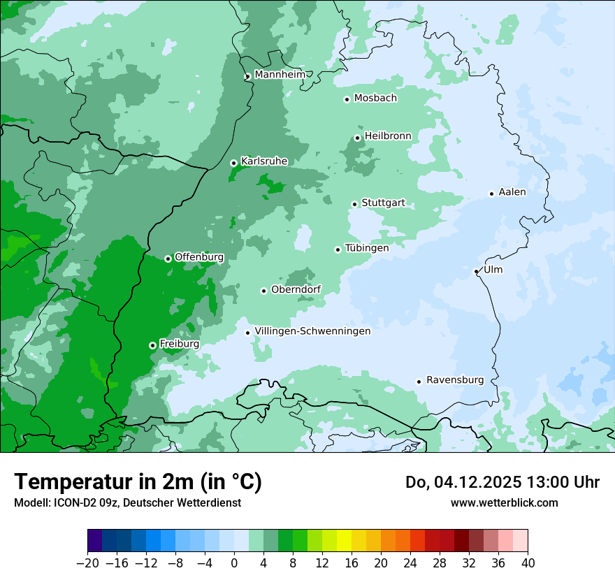 Modellkarten Temperatur